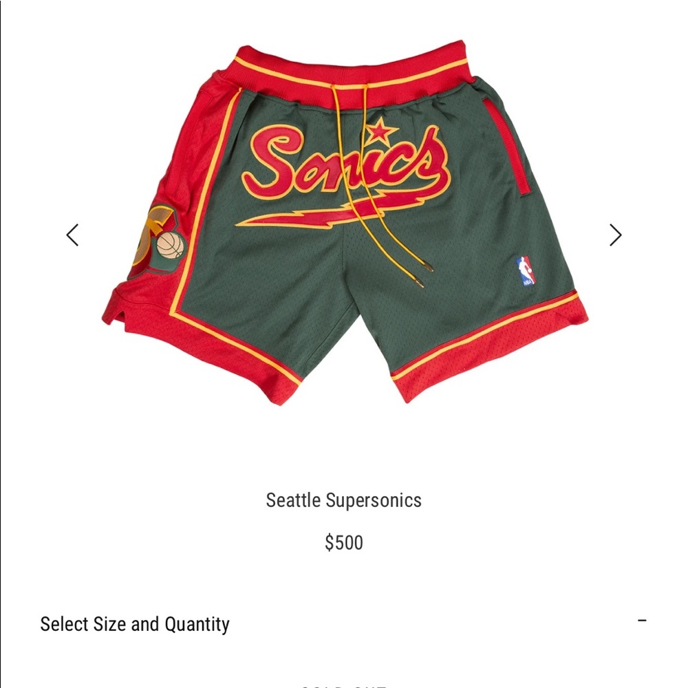 Just Don Shorts (Seattle Super Sonics)